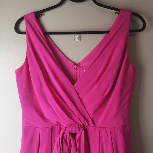 Jill Stuart Silk Pink Fuchsia Sleeveless Formal Dress with Pockets, Size 8 - Picture 3 of 16